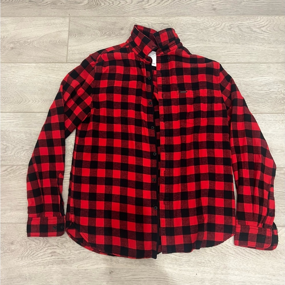cool plaid grunge casual streetwear unisex baggy red flannel